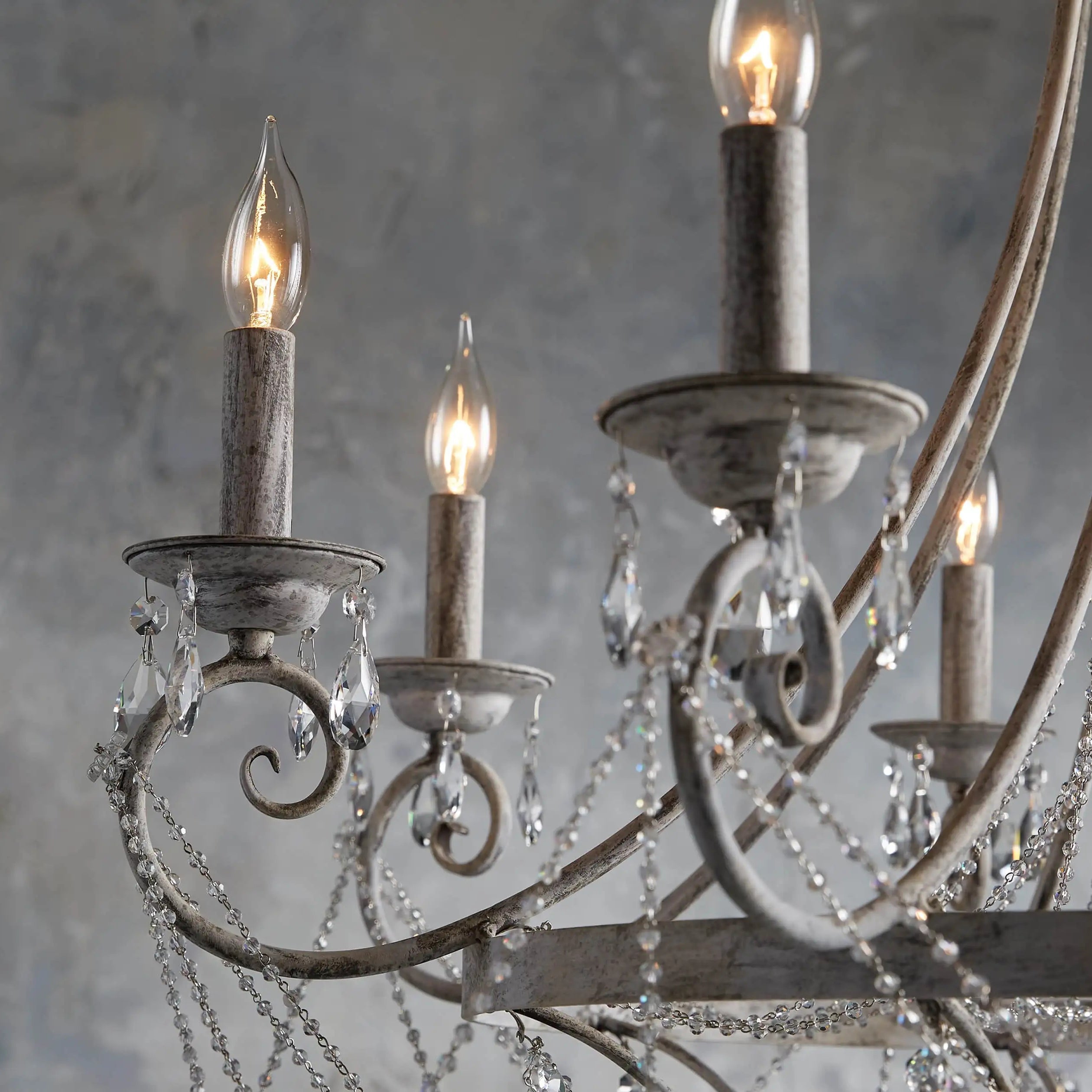 Luster Vintage Industrial Traditional Crystal Chandelier