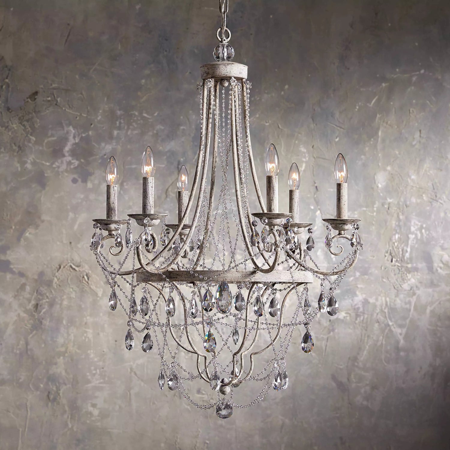 Luster Vintage Industrial Traditional Crystal Chandelier