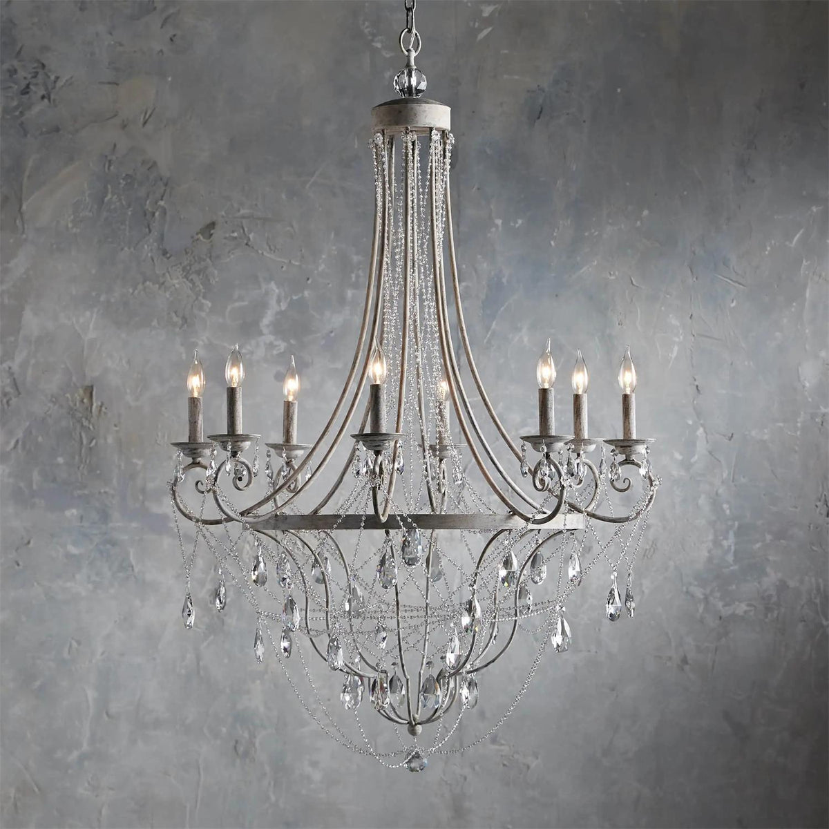 Luster Vintage Industrial Traditional Crystal Chandelier