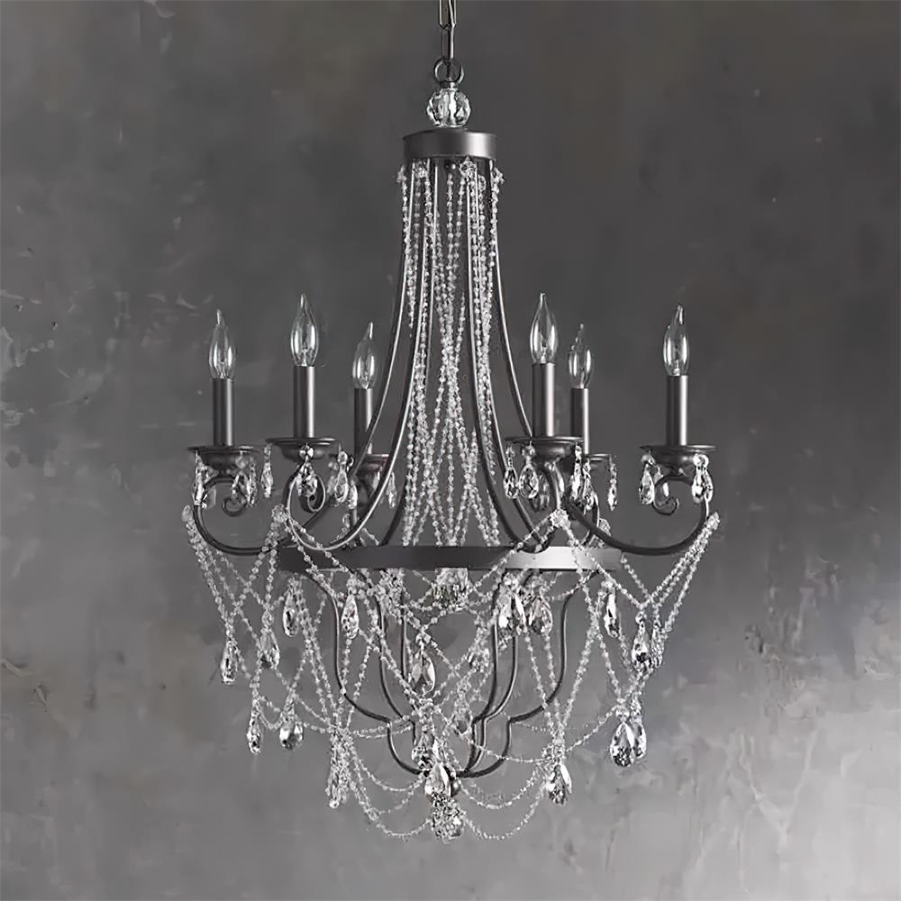 Luster Vintage Industrial Traditional Crystal Chandelier