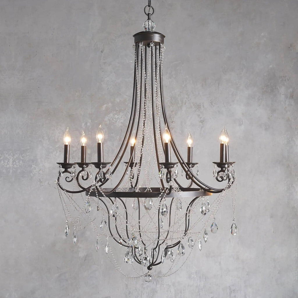 Luster Vintage Industrial Traditional Crystal Chandelier