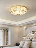 Ulrinara Postmodern Luxury Drum Brass Glass Ceiling Light