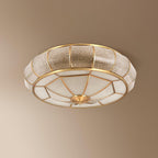 Ulrinara Postmodern Luxury Drum Brass Glass Ceiling Light