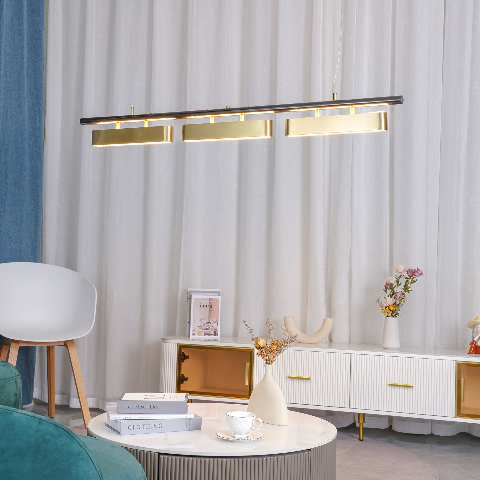 Elarain Brass Minimalist Pendant Light