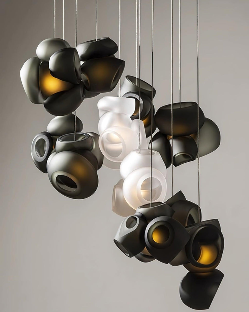 Zamarir Bubbles Cluster Glass Chandelier Staircase
