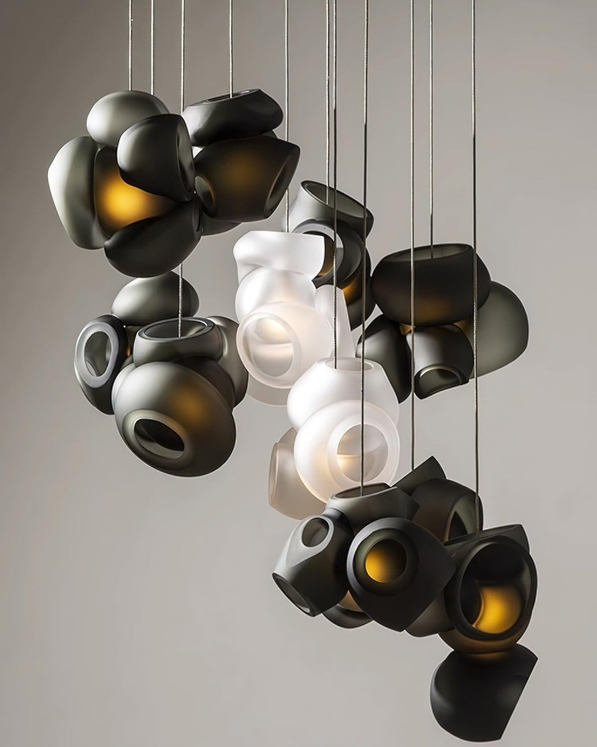 Zamarir Bubbles Cluster Glass Chandelier Staircase