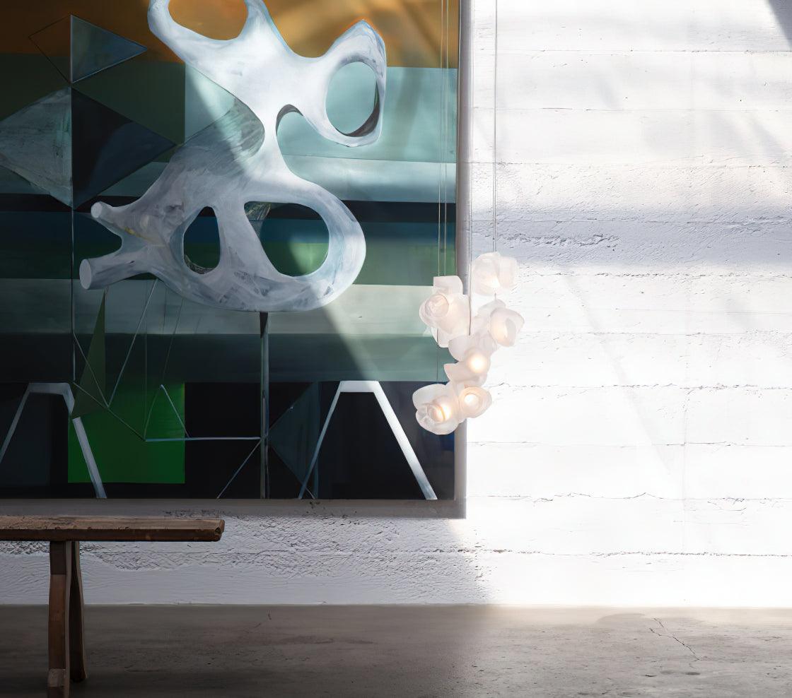 Zamarir Bubbles Cluster Glass Chandelier Staircase