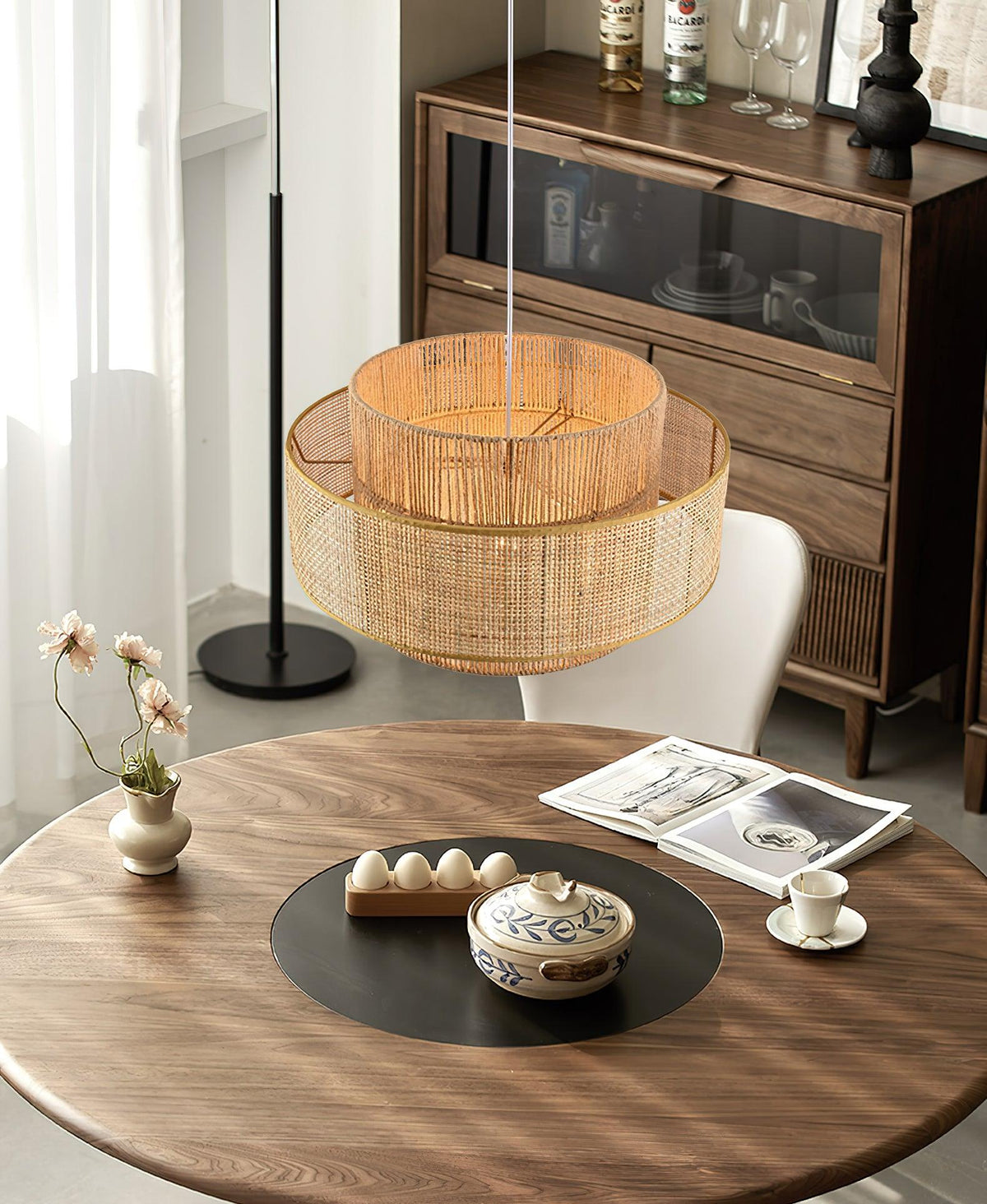 Ulshayra Concentric Rattan Pendant Light