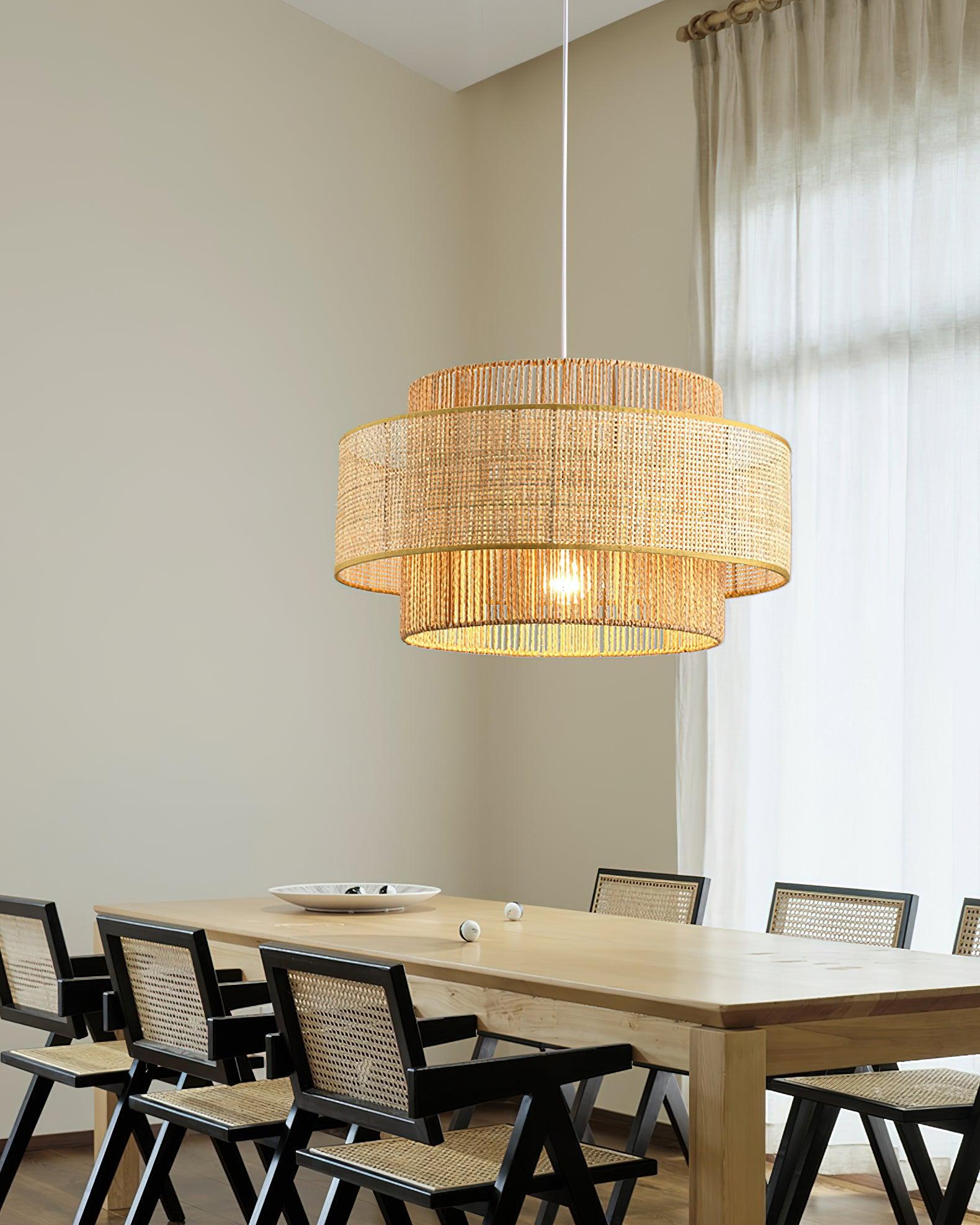 Ulshayra Concentric Rattan Pendant Light