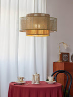 Ulshayra Concentric Rattan Pendant Light