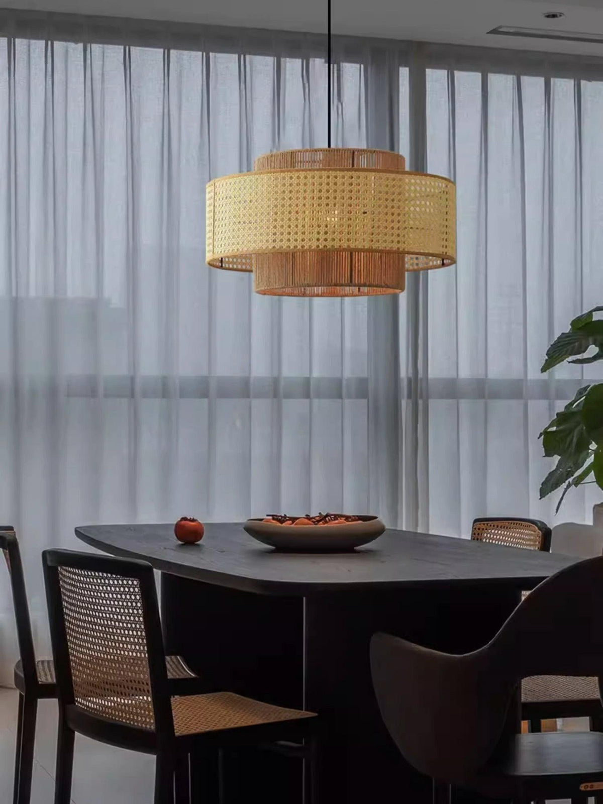 Ulshayra Concentric Rattan Pendant Light