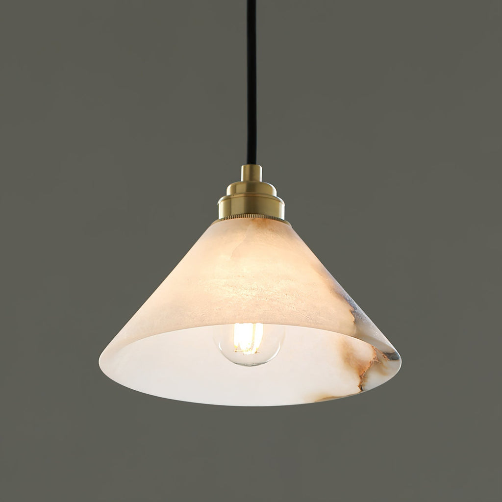 Xen Modern Minimalist Brass Alabaster Pendant Lamp