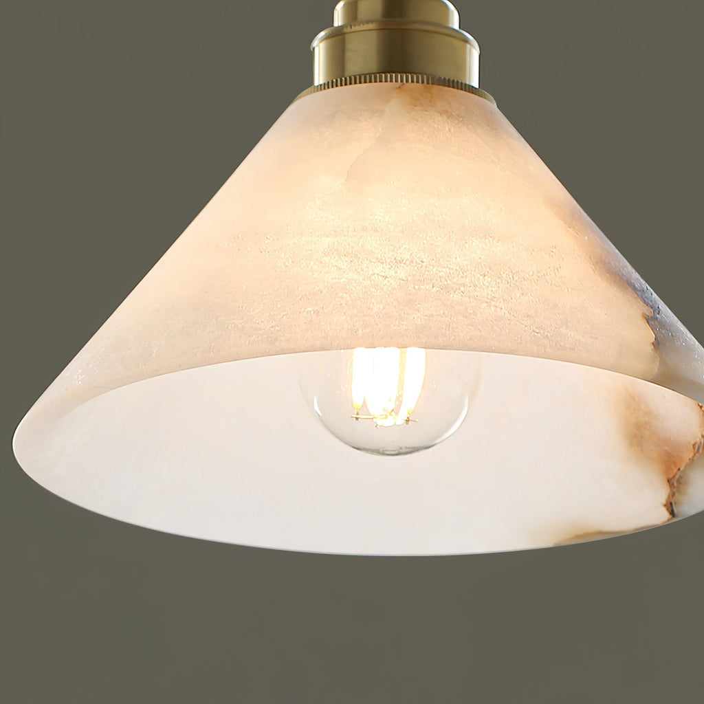 Xen Modern Minimalist Brass Alabaster Pendant Lamp