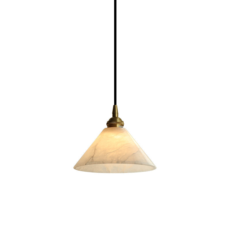 Xen Modern Minimalist Brass Alabaster Pendant Lamp
