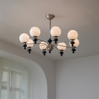 Cora Chandelier Nickel Orb Elegant