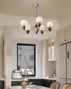 Cora Chandelier Nickel Orb Elegant