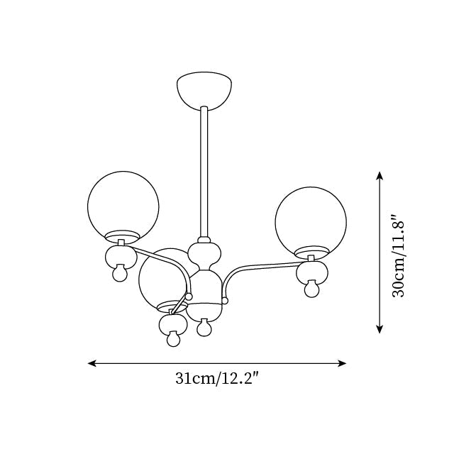 Cora Chandelier Nickel Orb Elegant