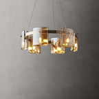 Lustra Chandelier Circular Glass Iron Arms