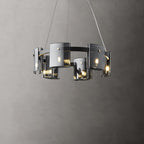 Lustra Chandelier Circular Glass Iron Arms