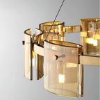 Lustra Chandelier Circular Glass Iron Arms