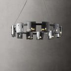 Lustra Chandelier Circular Glass Iron Arms