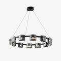 Lustra Chandelier Circular Glass Iron Arms
