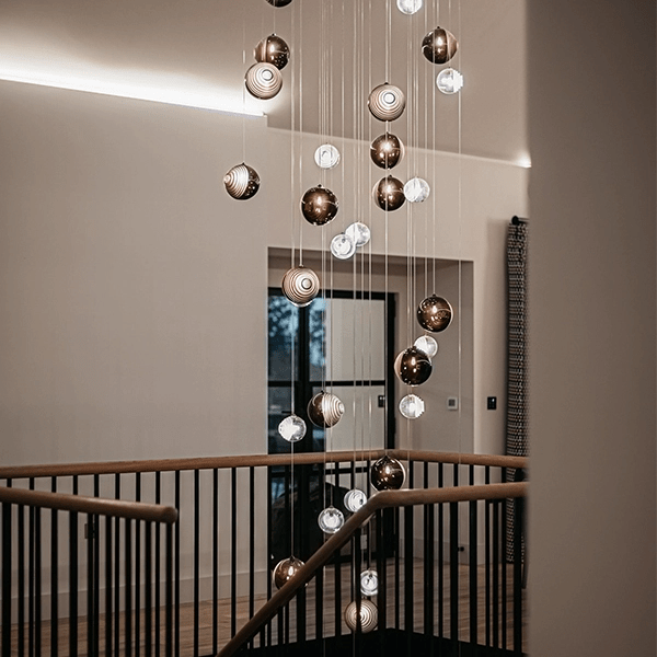 Cascade Modern Metal & Glass Chandelier