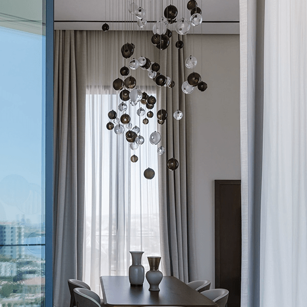 Cascade Modern Metal & Glass Chandelier