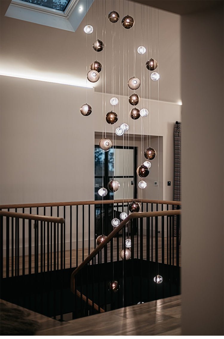 Cascade Modern Metal & Glass Chandelier