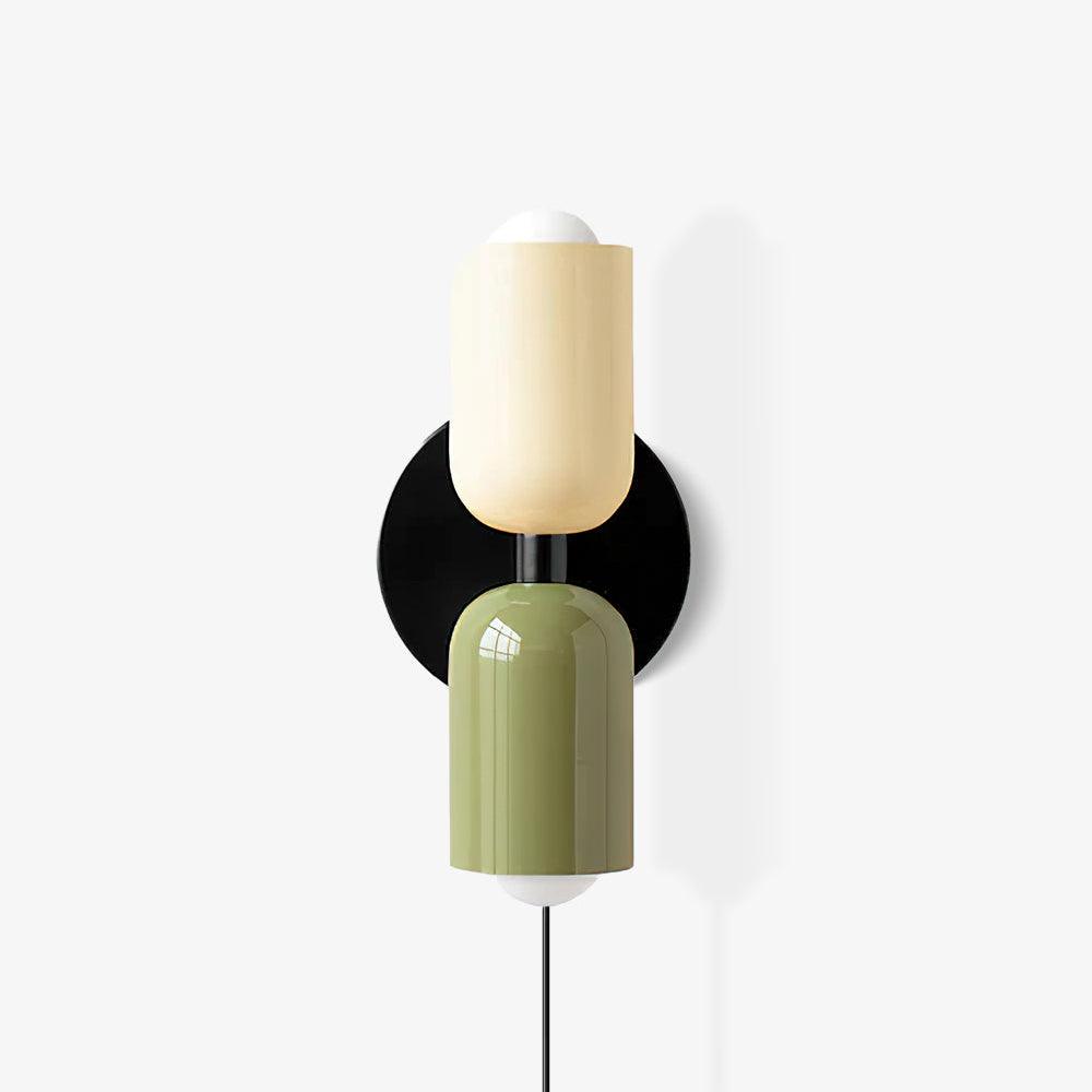 Lustra Wall Lamp Green Black Minimalist Plug-In