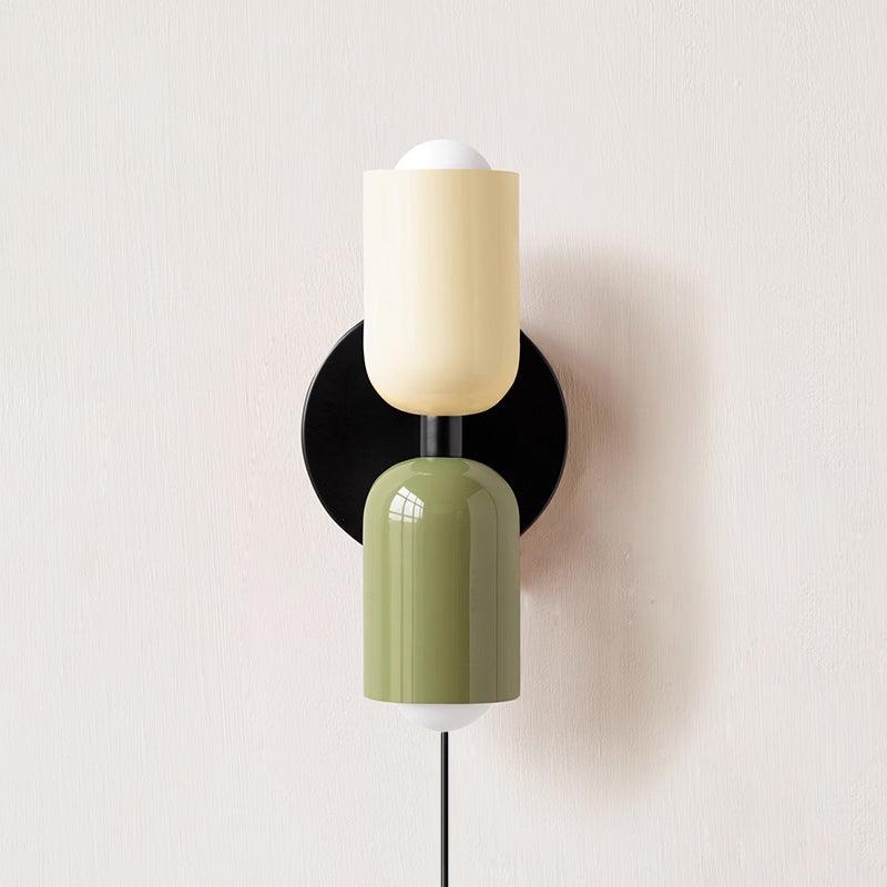 Lustra Wall Lamp Green Black Minimalist Plug-In