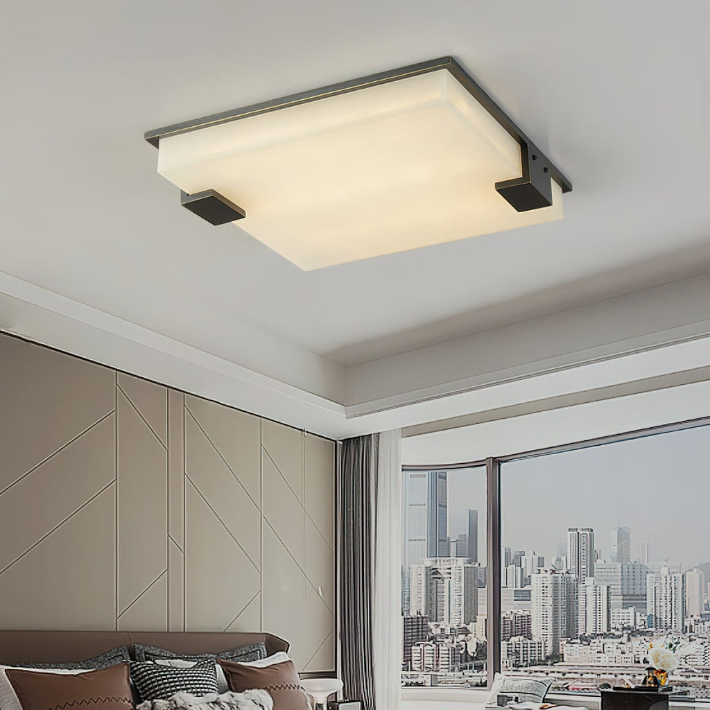 Muse Modern Minimalist Alabaster Flush Mount Ceiling Light