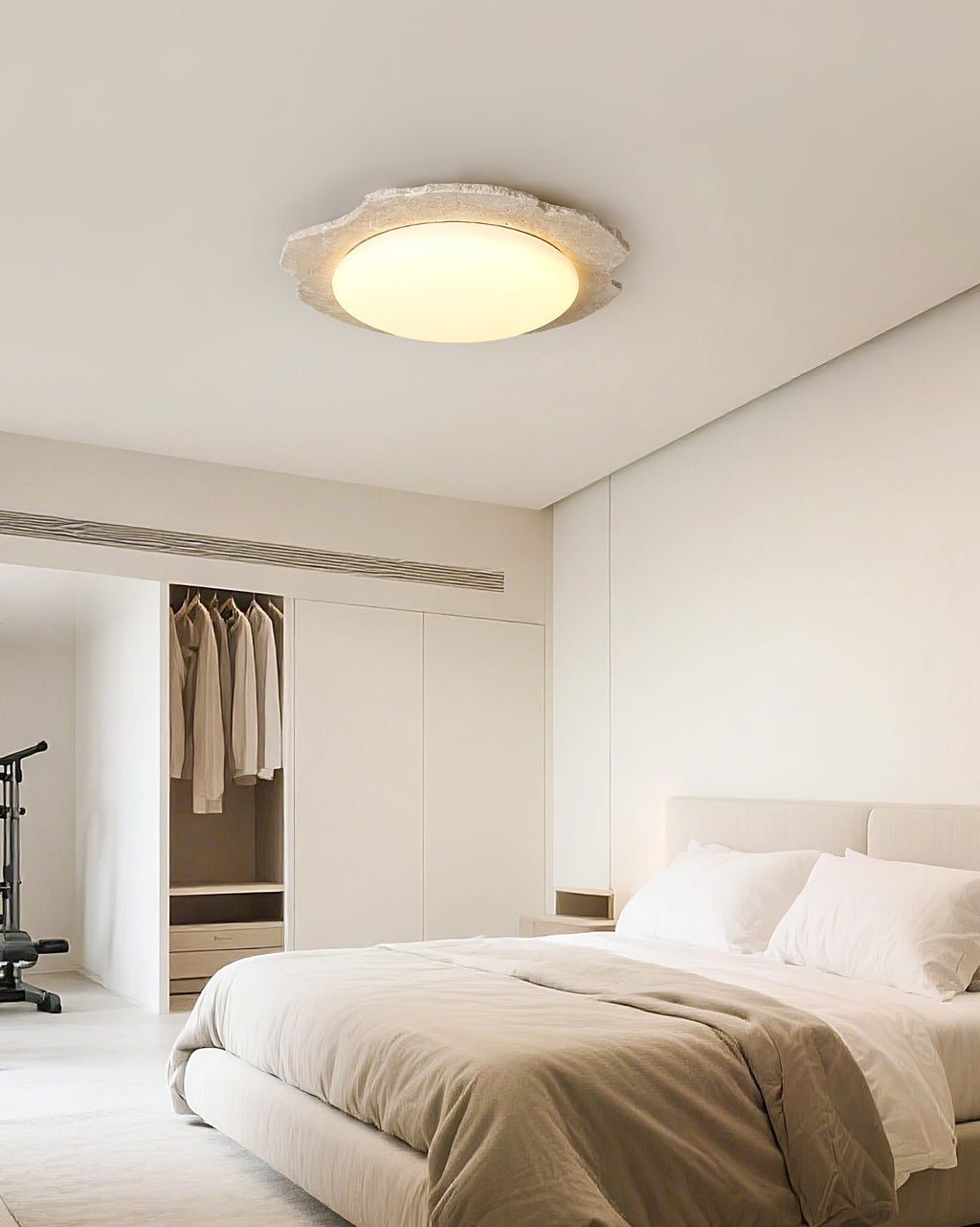 Crater Modern Travertine Ceiling Light