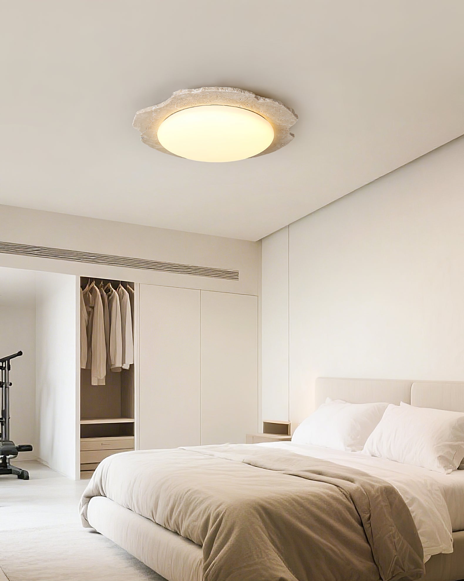 Crater Modern Travertine Ceiling Light