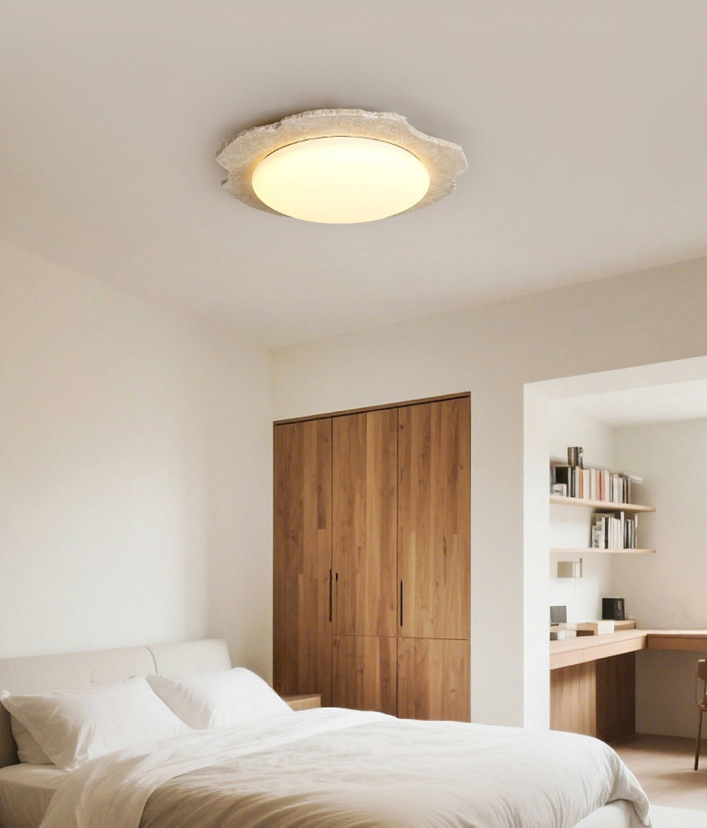Crater Modern Travertine Ceiling Light