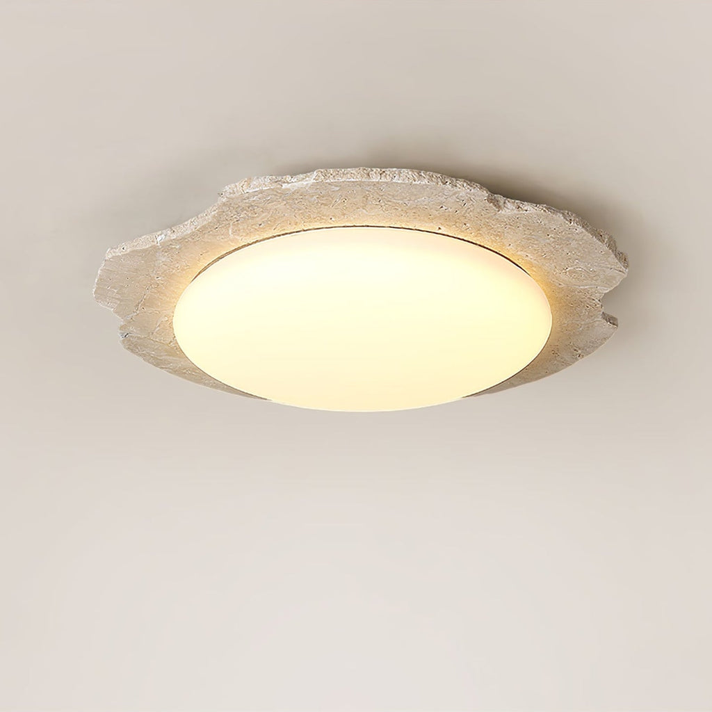 Crater Modern Travertine Ceiling Light