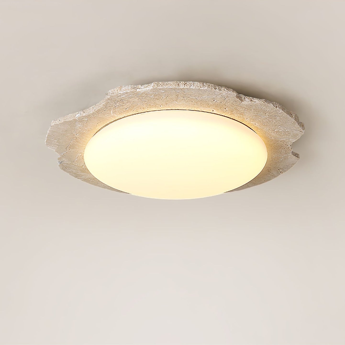 Crater Modern Travertine Ceiling Light