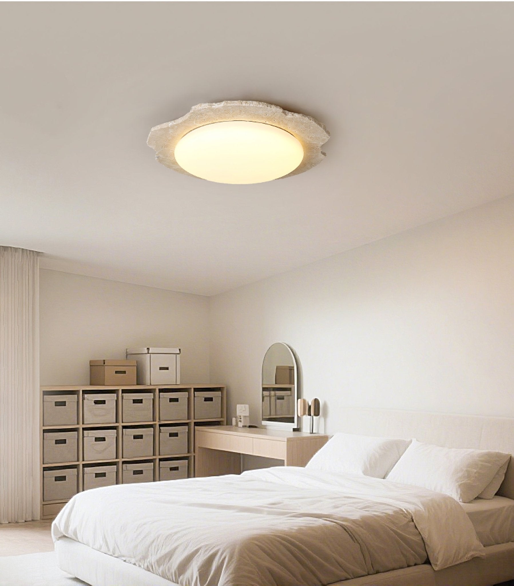 Crater Modern Travertine Ceiling Light