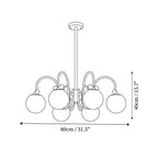Cherry Chandelier Frosted Globe Branches Cream