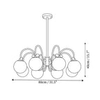 Cherry Chandelier Frosted Globe Branches Cream