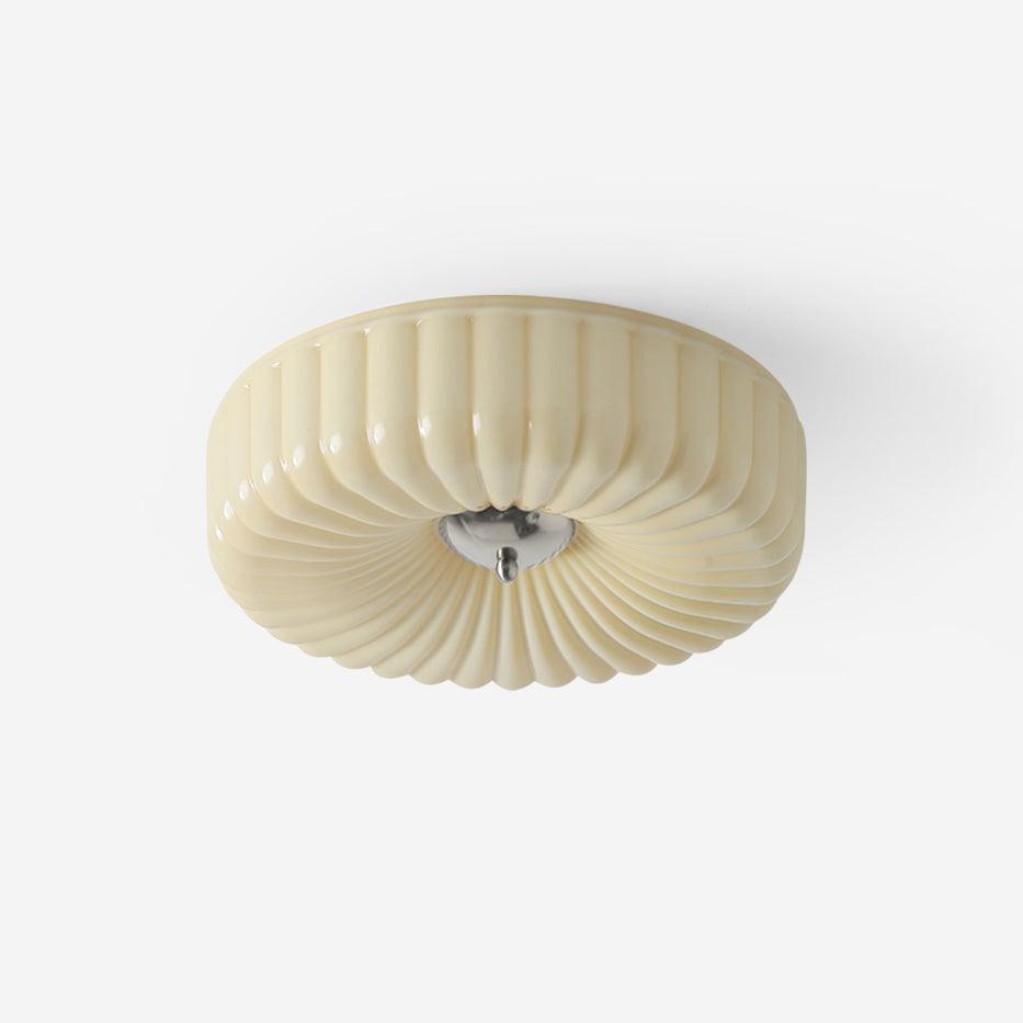 Mivone Cream Glass Flush Mount Ceiling Light