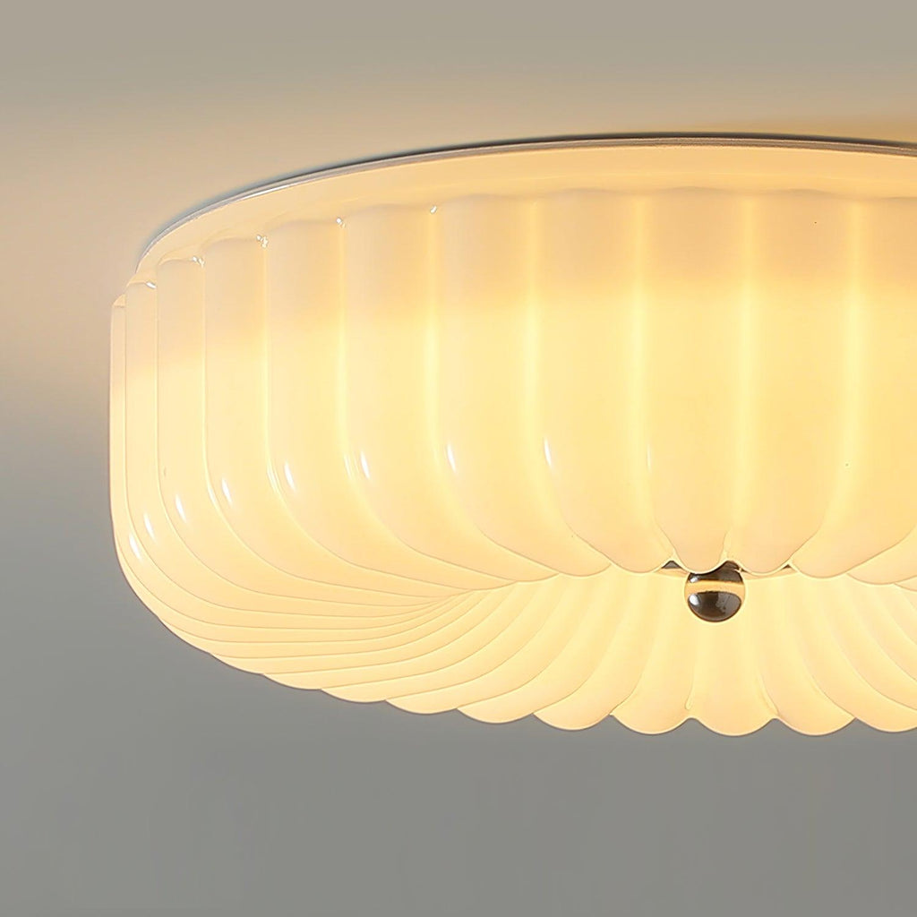 Mivone Cream Glass Flush Mount Ceiling Light