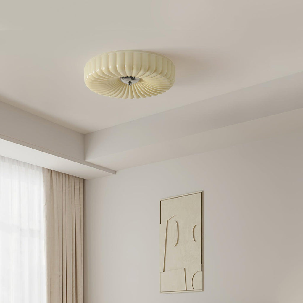 Mivone Cream Glass Flush Mount Ceiling Light