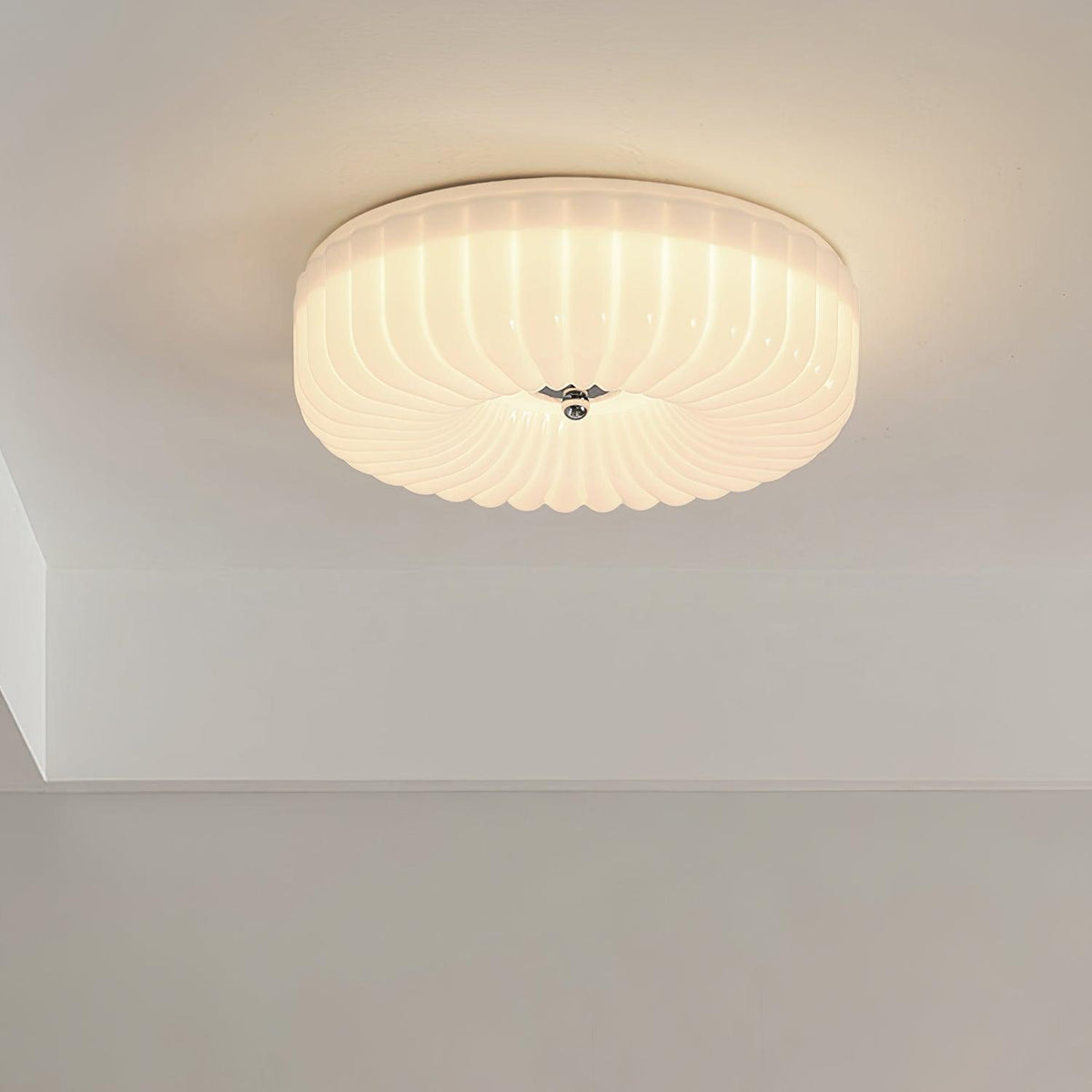 Mivone Cream Glass Flush Mount Ceiling Light