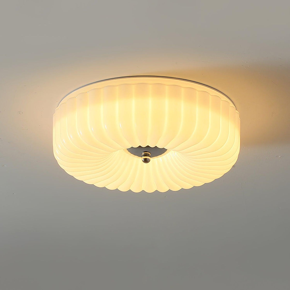 Mivone Cream Glass Flush Mount Ceiling Light