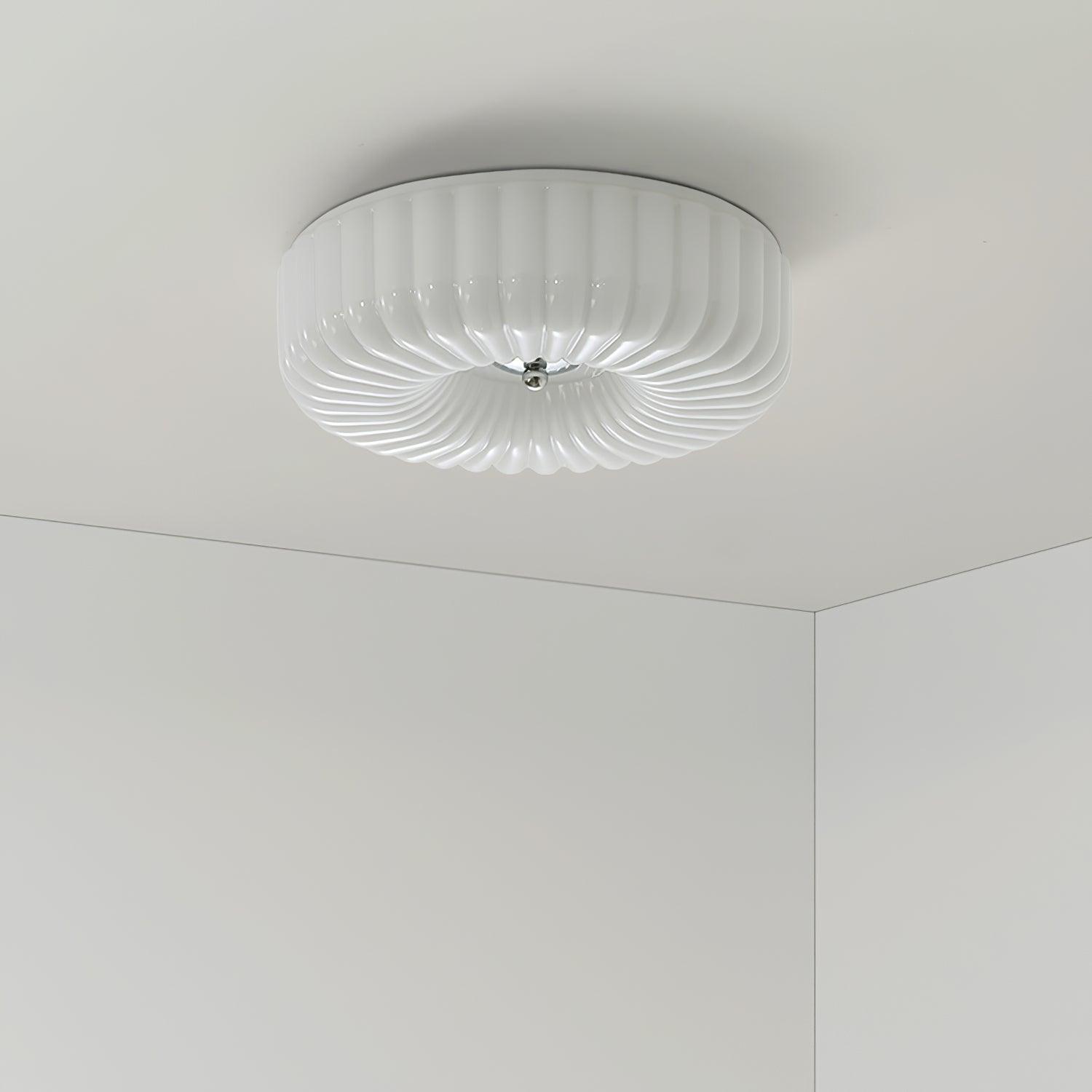 Mivone Cream Glass Flush Mount Ceiling Light