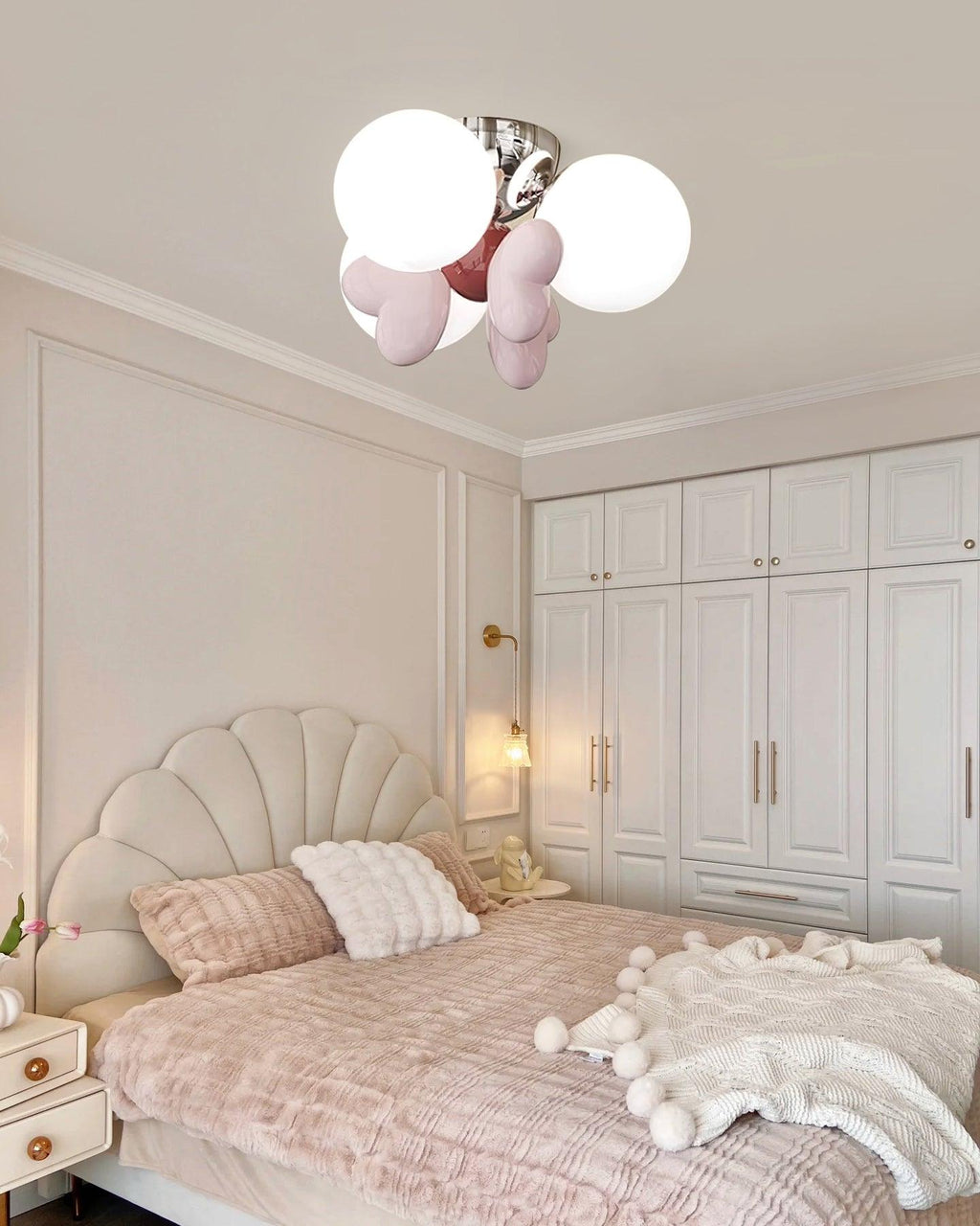 Nica Ceiling Lamp Cream Globe Cluster Modern Bedroom