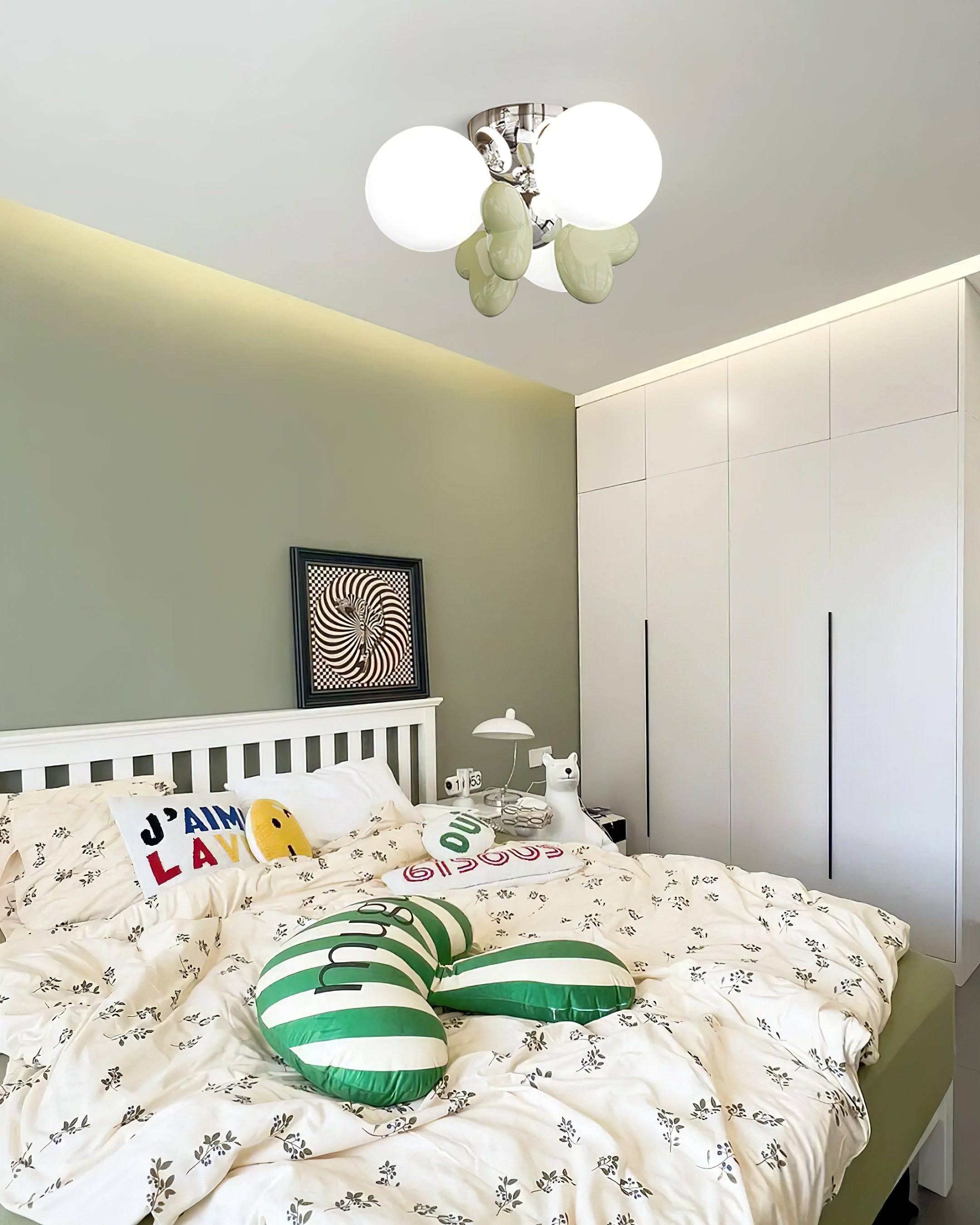Nica Ceiling Lamp Cream Globe Cluster Modern Bedroom