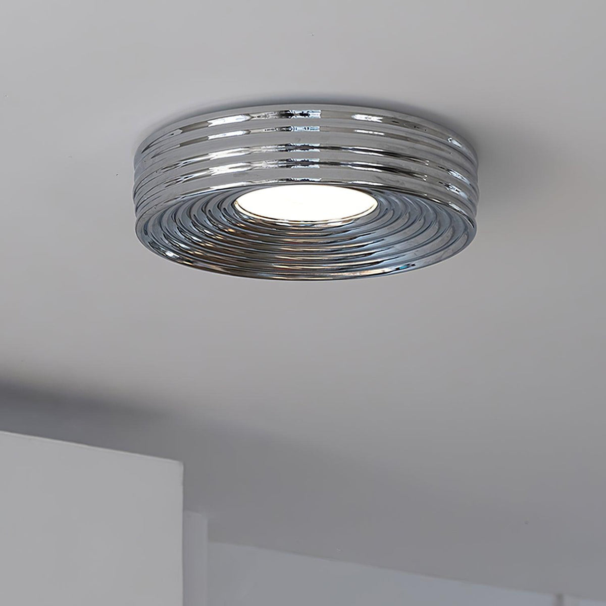 Ceiling Light Ribbed Acrylic Canopy Textured Fixture