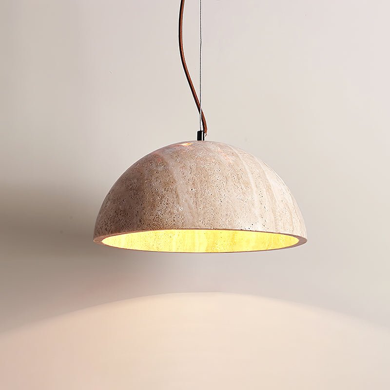 Avdoraris Dome-Shaped Travertine Pendant Light
